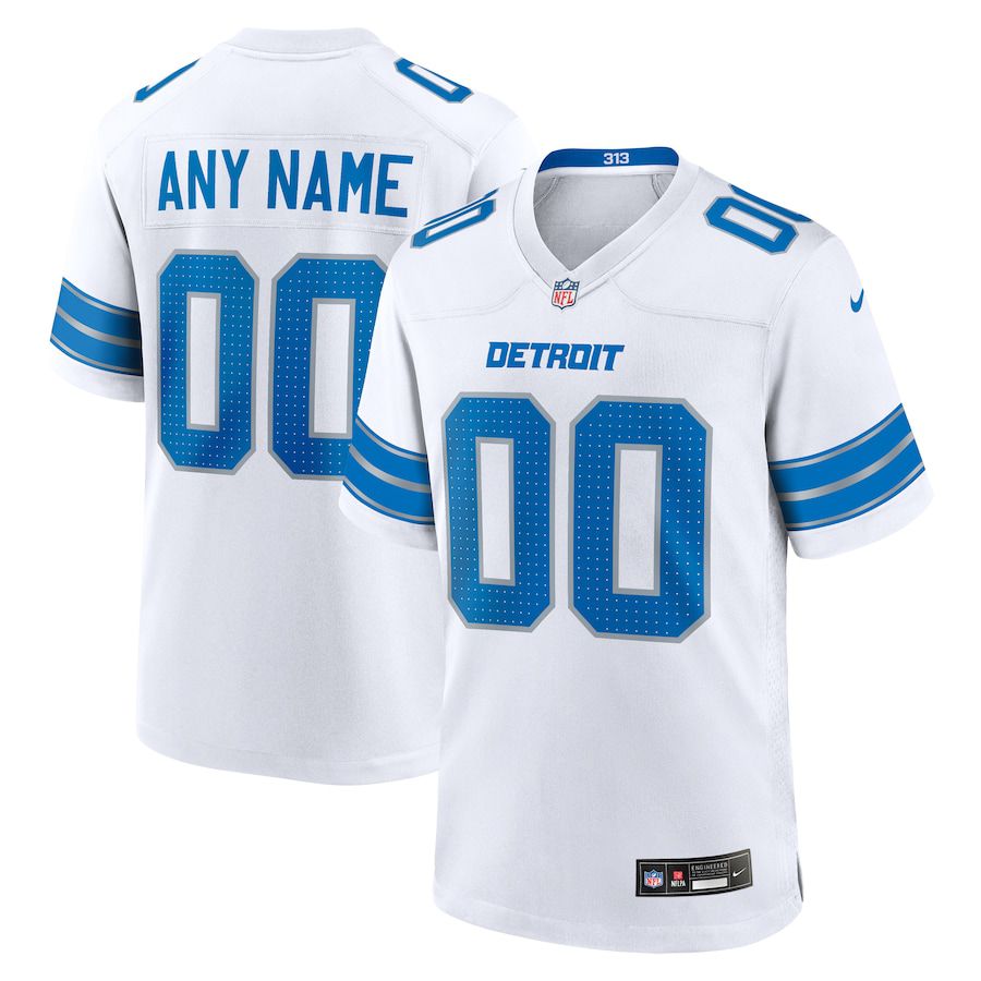 Men Detroit Lions Nike White Custom Game NFL Jersey->customized nfl jersey->Custom Jersey